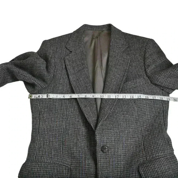 Vintage Harris Tweed Wool Menswear Oversized Blazer Jacket Boyfriend Brown - Picture 12 of 15